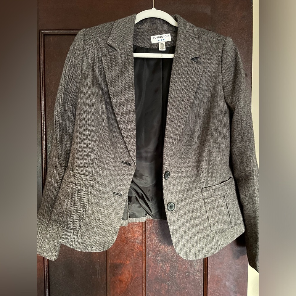 Covington Blazer Grey Herringbone